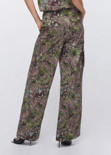 LIU.JO CALÇA CASTANHAS COM ESTAMPADO FLORAL MODELO CARGO