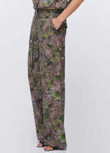 LIU.JO CALÇA CASTANHAS COM ESTAMPADO FLORAL MODELO CARGO