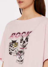 LIU.JO T-SHIRT ROSA COM STRASS