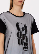 LIU.JO T-SHIRT PRETA COM TULL