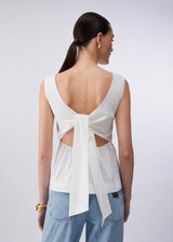 LIU.JO TOP BRANCO COM RECORTE NA PARTE DE TRÁS