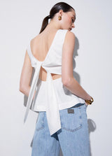 LIU.JO TOP BRANCO COM RECORTE NA PARTE DE TRÁS