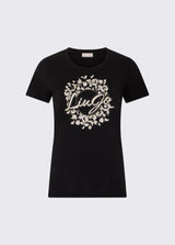 LIU.JO T-SHIRT COM STRASS NO LOGO