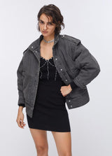 LIU.JO JAQUETA DE GANGA COM BORDADOS NA PARTE DE TRÁS